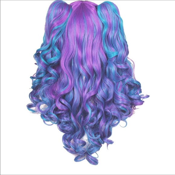 🆕️ Long Curly Cosplay Wig W/ 2 Ponytails - Picture 3 of 8